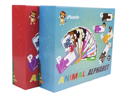 Eco scherzt zusammenpassende Karten ABCs des pädagogischen Papierpuzzle-Tieralphabetes für Jährige 3+