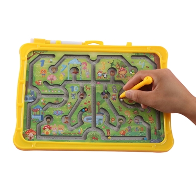 Pädagogisches tierisches magnetisches Puzzlespiel Maze Toys With Rolling Beads Montessori