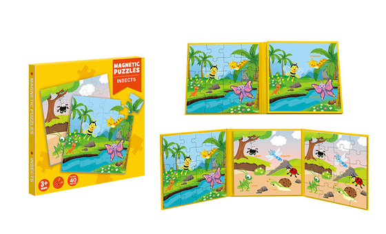 Pädagogische Spielwaren-magnetisches Puzzle-Buch-Insekten-Thema für Kinderalter 3 Jahre oben