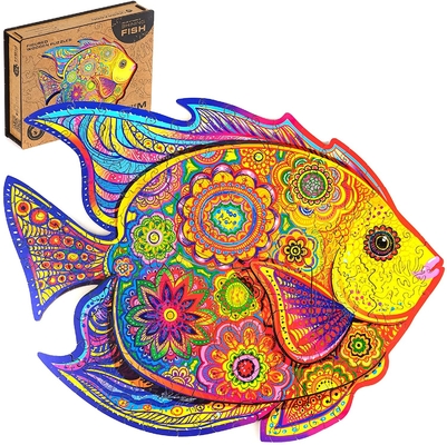 Puzzle-glänzende Fische Eco freundliche magische tierische hölzerne